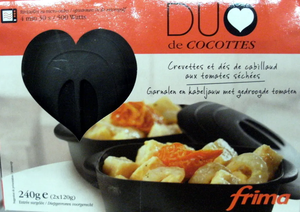 frima crevettes et dés de cabillaud aux tomates séchées