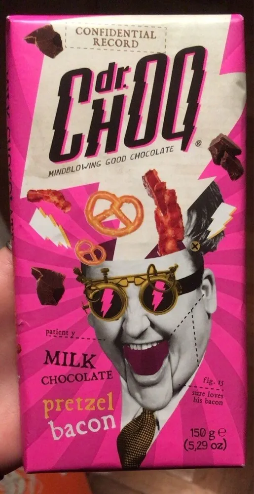dr Choq milk chocolate pretzel bacon