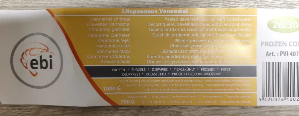 Vannamei garnalen