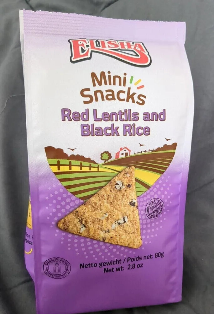 Mini snacks red lentils and black rice