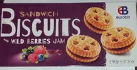 Sandwich biscuit with wild berries jam