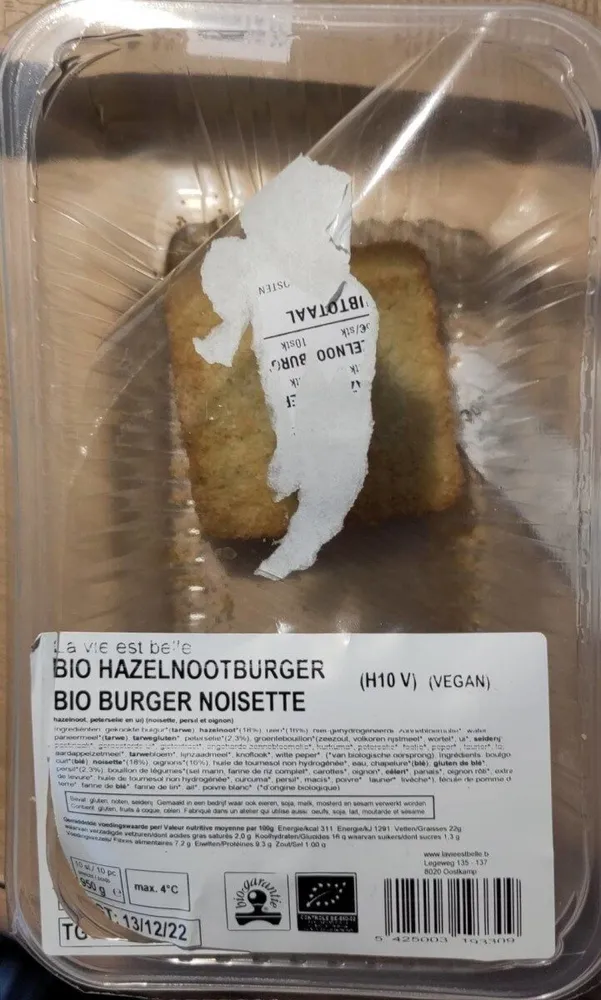 Bio hazelnootburger