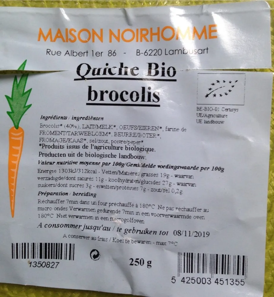 Quiche Bio brocolis