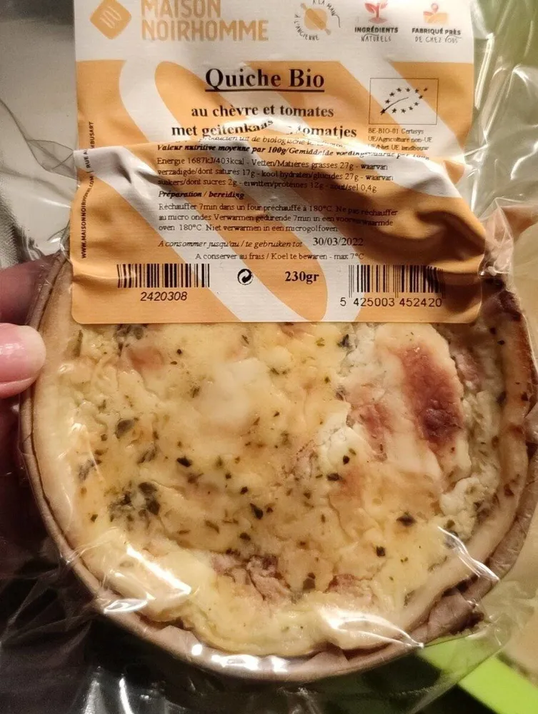 Quiche au chèvre et tomates bio