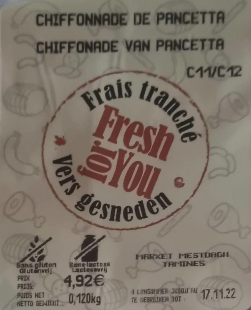 Chiffonnade de pancetta