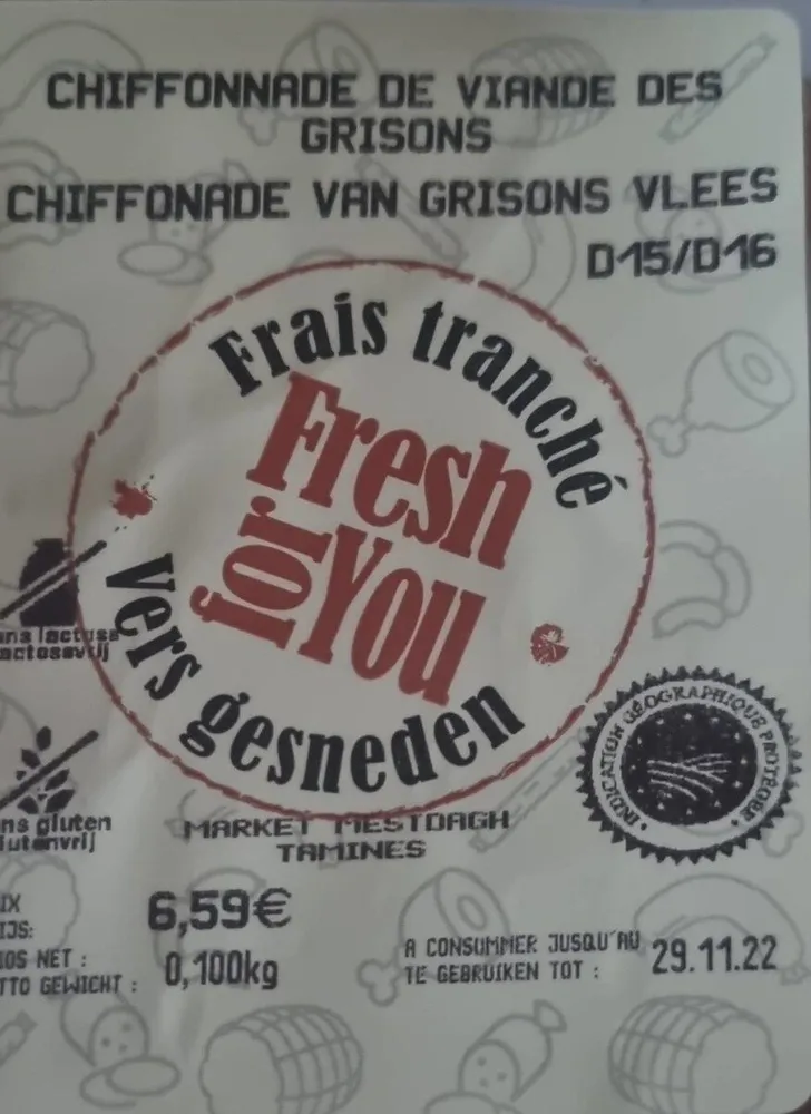 Chiffonnade de viande de grisons