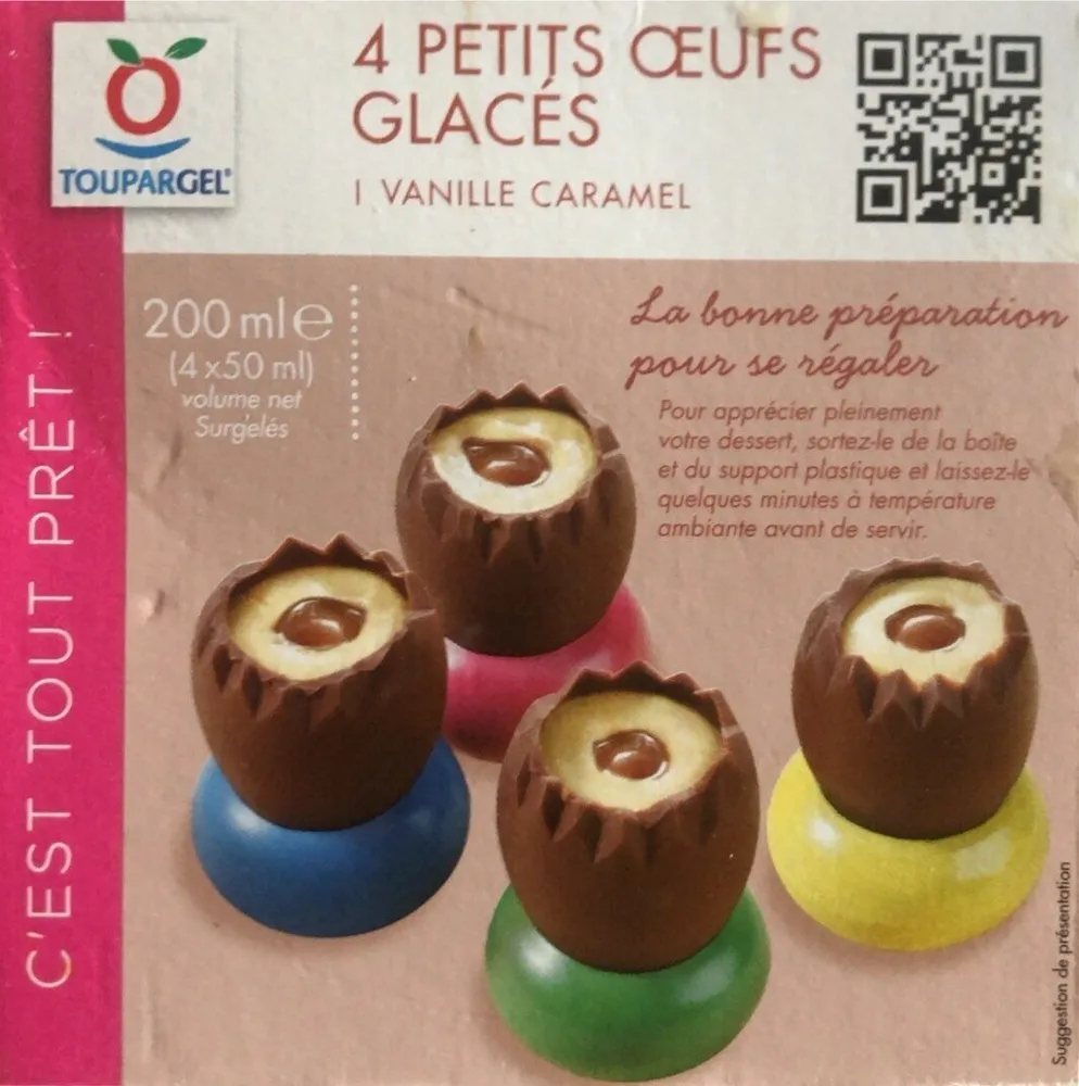 4 petits oeufs glacés vanille caramel