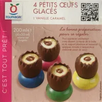 4 petits oeufs glacés vanille caramel