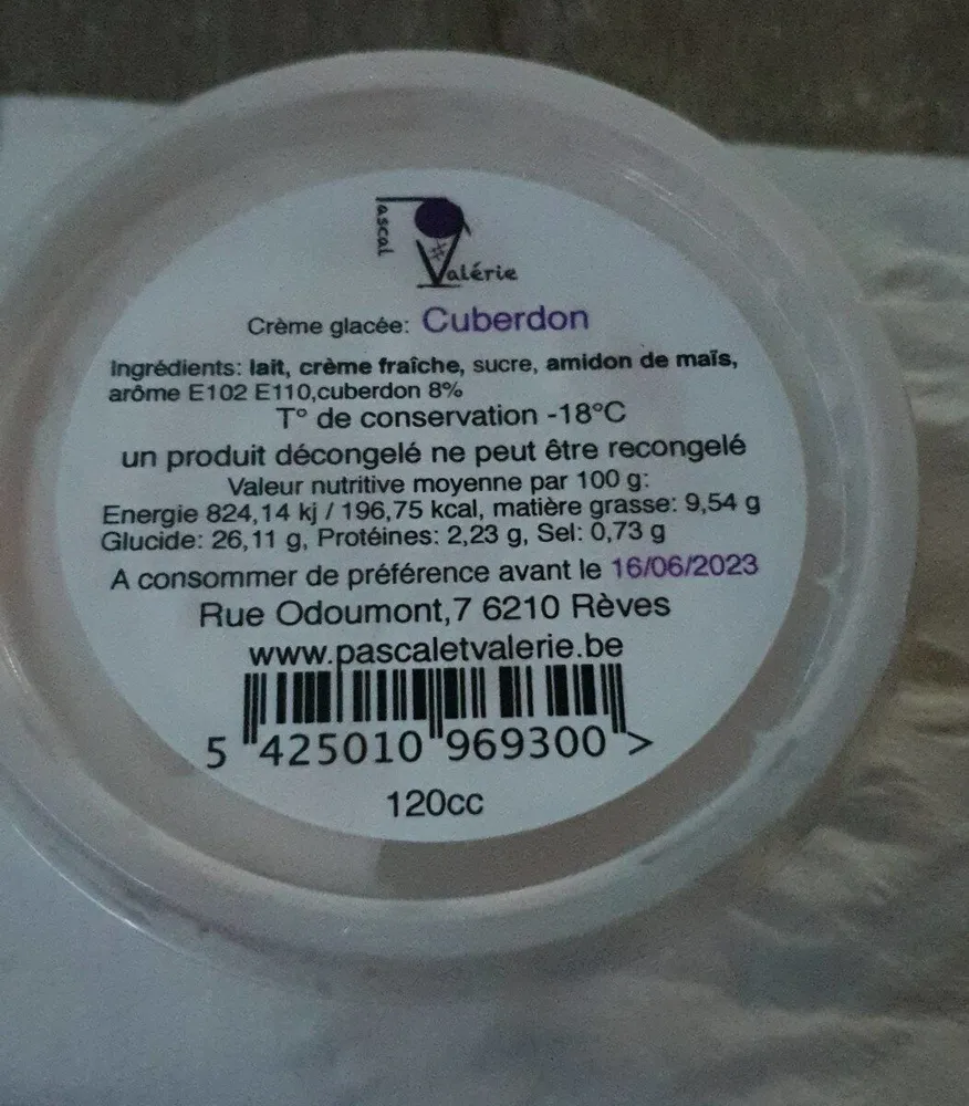 Crème glacée cuberdon