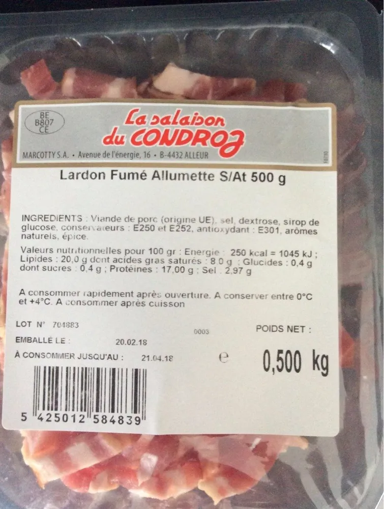 Lardon fumé allumette
