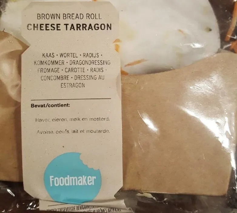 Brown bread roll Cheese Tarragon
