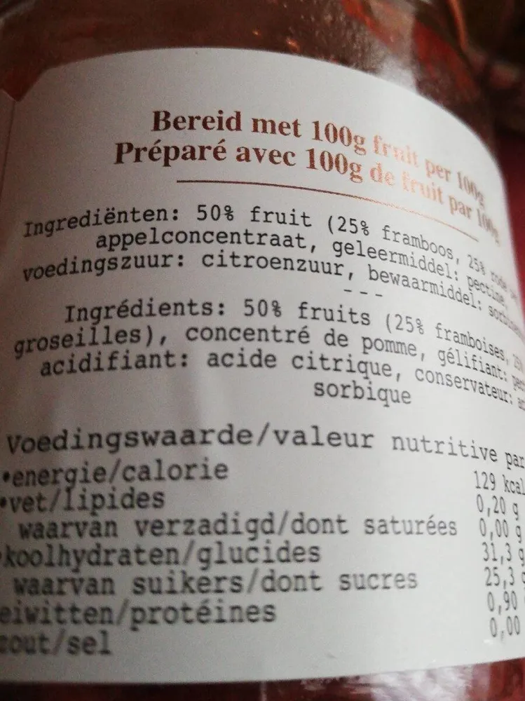 Framboise groseilles confiture
