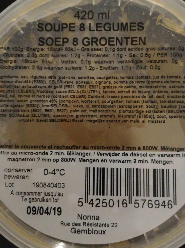 Soupe 8 légumes