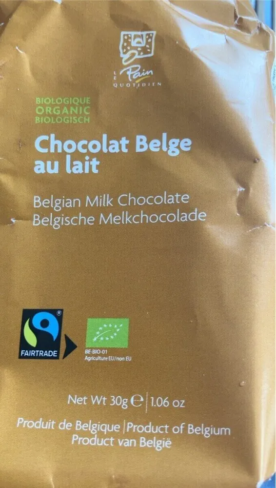 Chocolat belge au lait