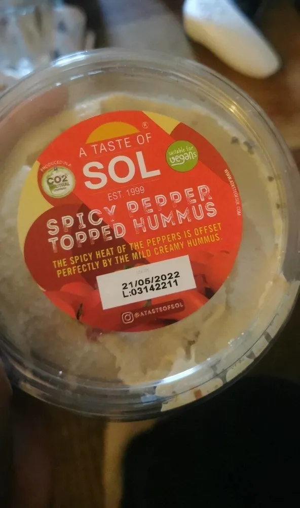 Spicy pepper topped hummus