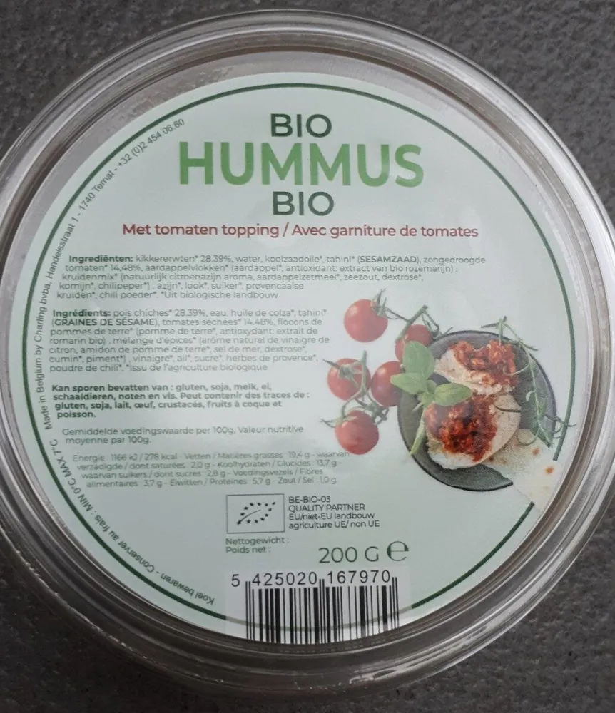 Hummus Bio Tomaat Topping