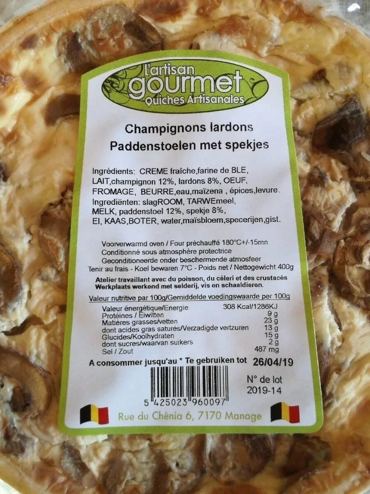 Quiche champignons lardons