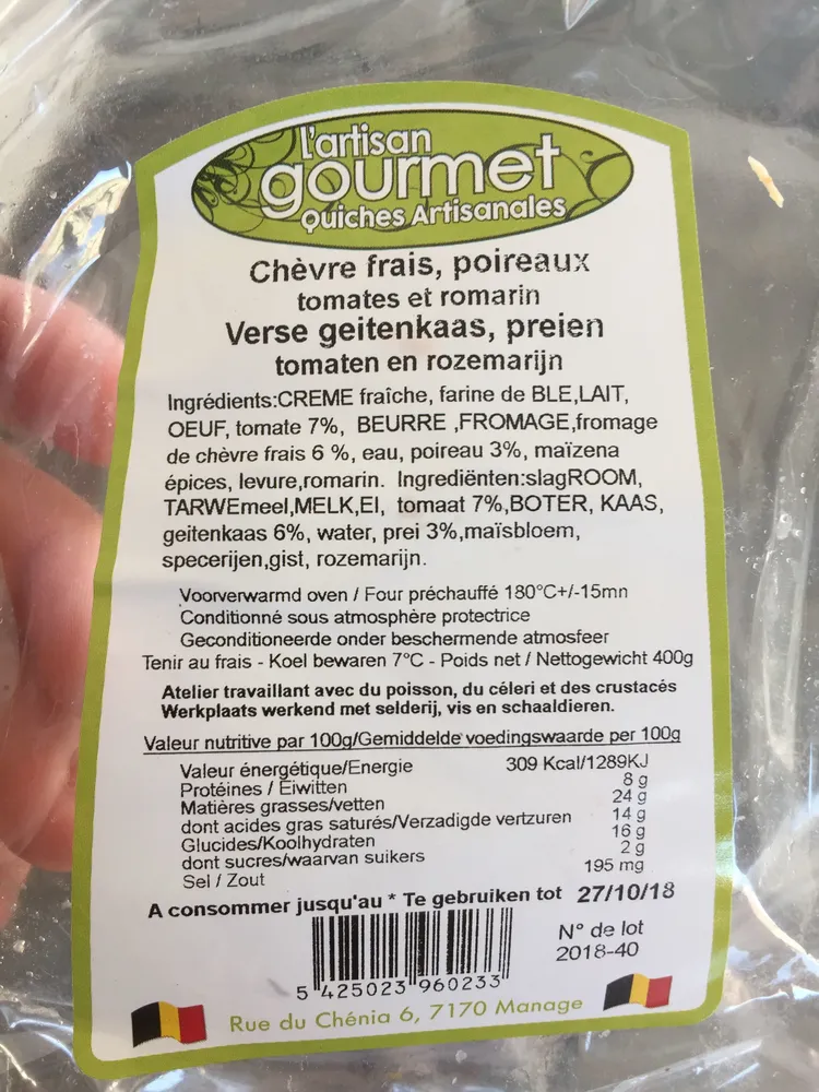 Quiche Chèvre poireaux tomates