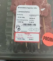 Brochettes d'agneau natures