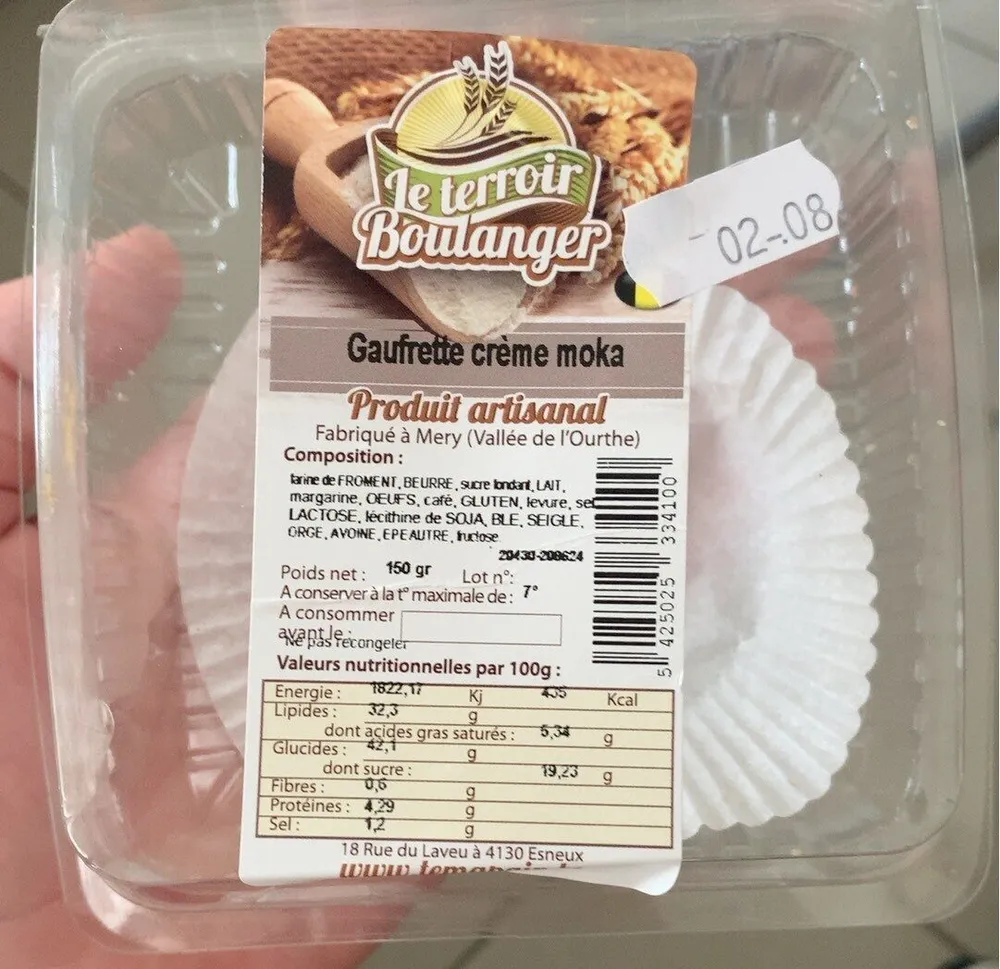 Gaufrette crème moka