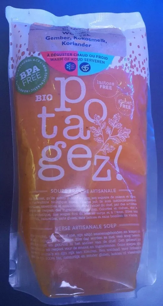 Carotte gingembre lait de  coco coriandre