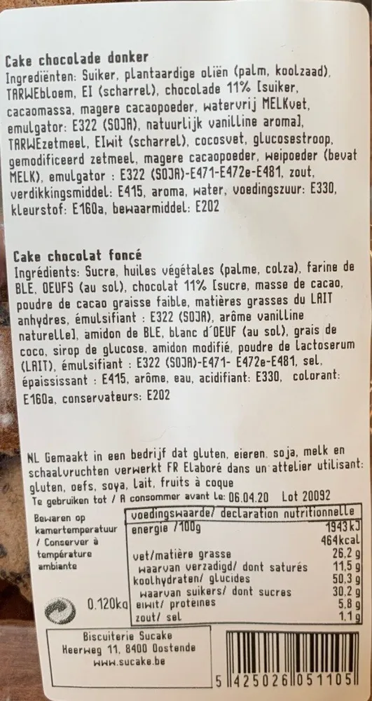 Cake chocolat foncé