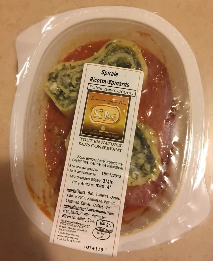 Spirale ricotta- epinards