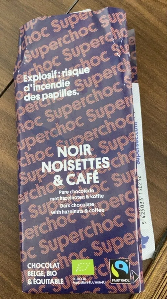 Chocolat noir, noisettes & café