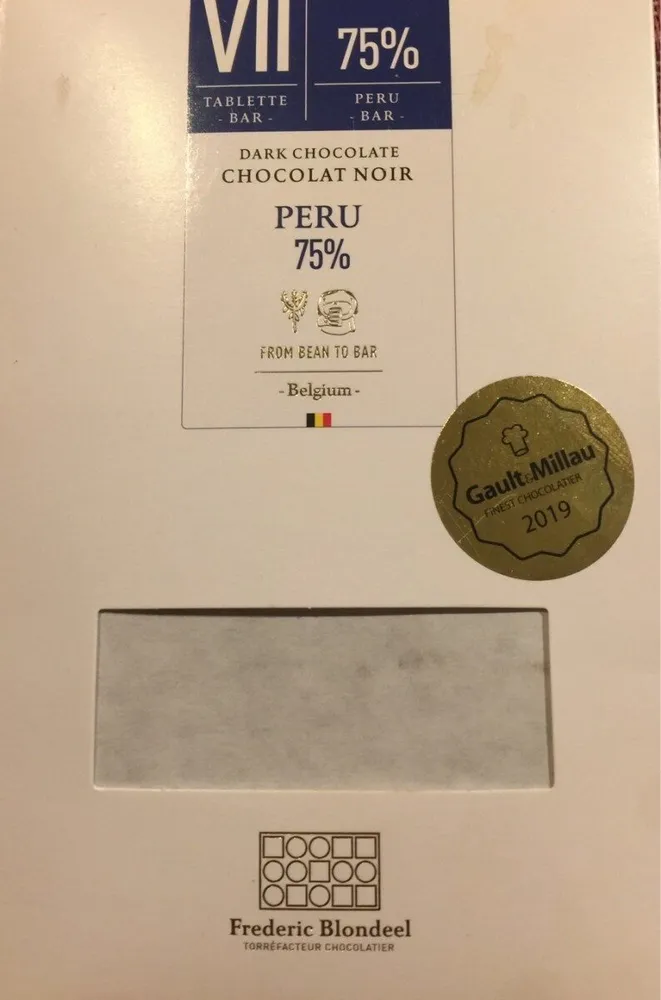 Chocolat noir Pérou 75%