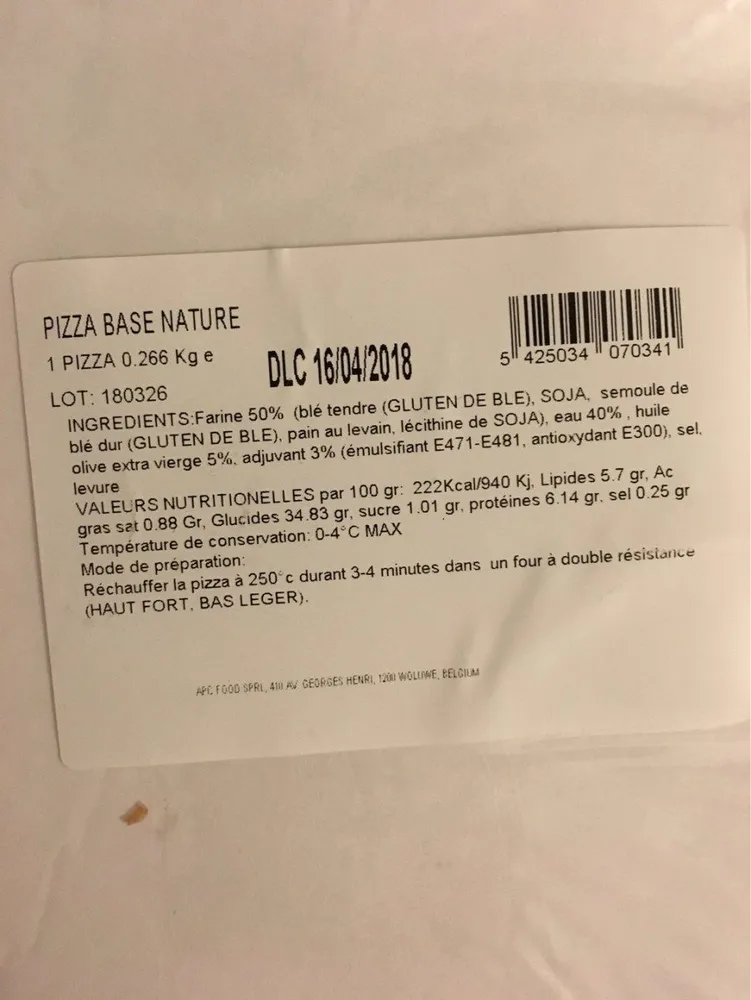 Pizza base nature