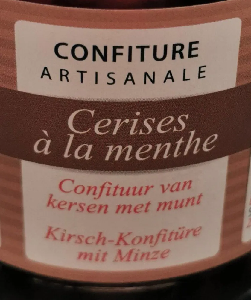 Confiture artisanale - Cerise à la menthe