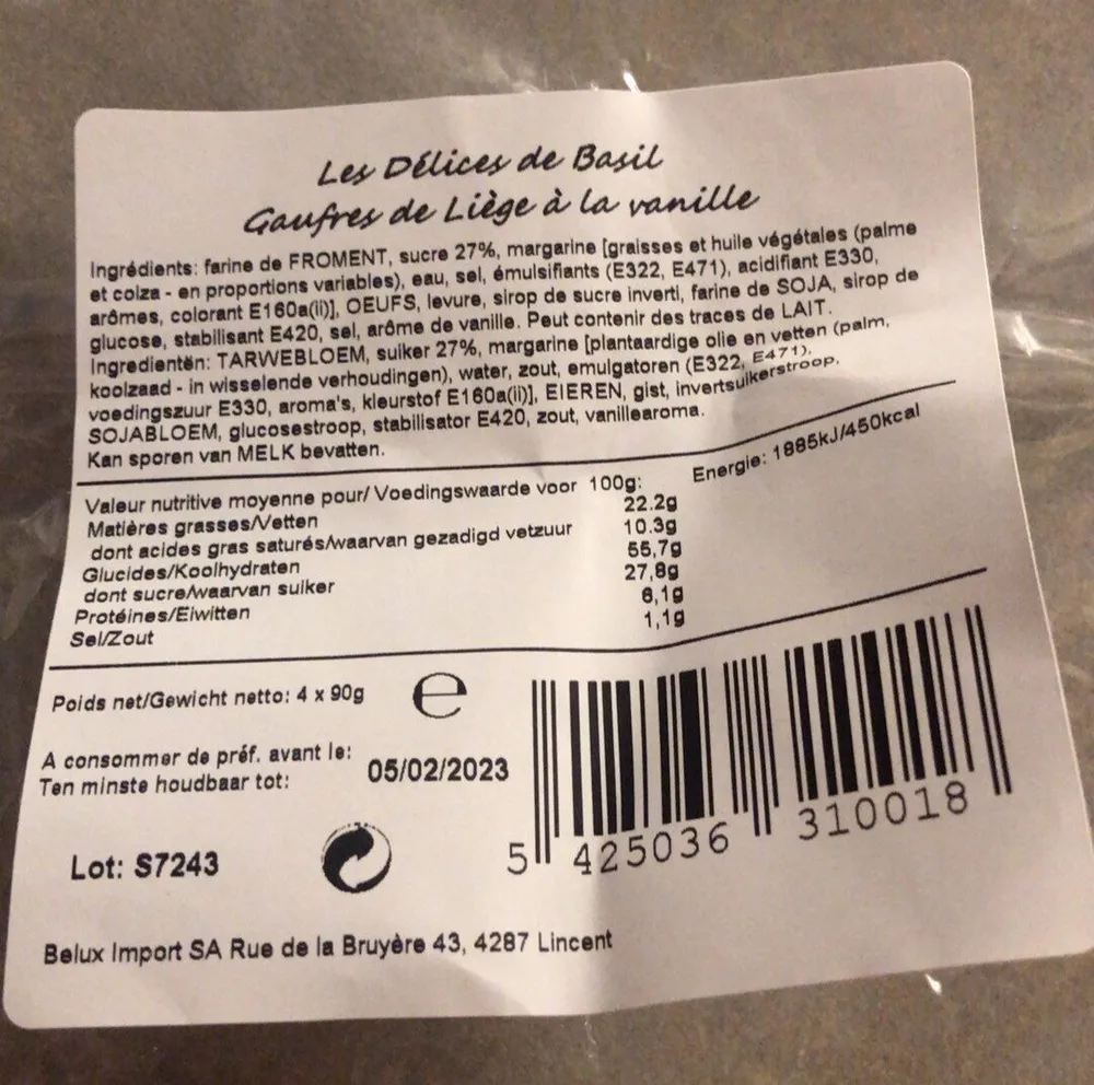 Gaufres de Liege a la vanille