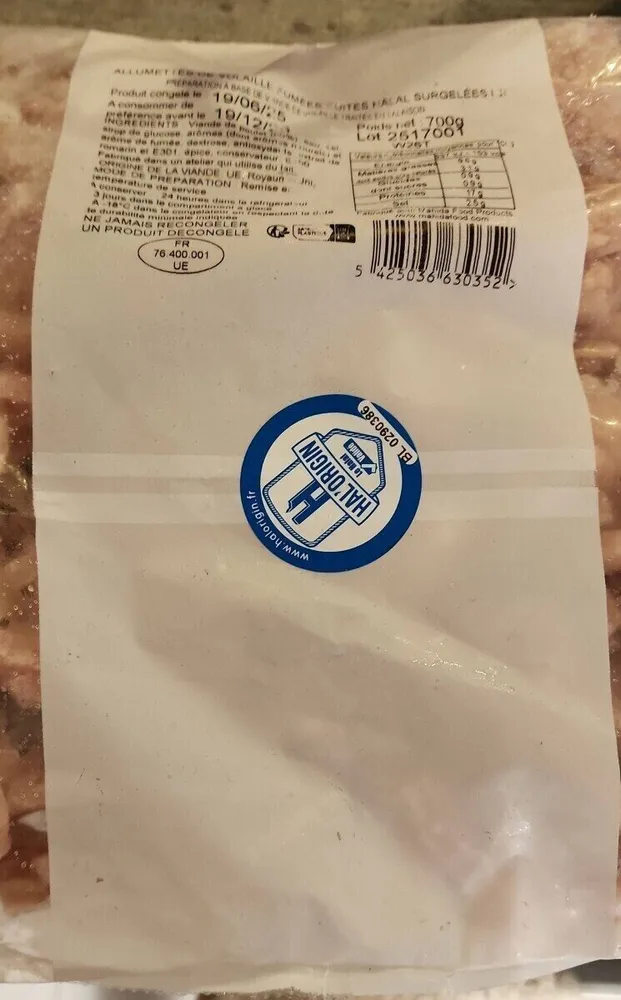Allumettes de volaille fumées halal