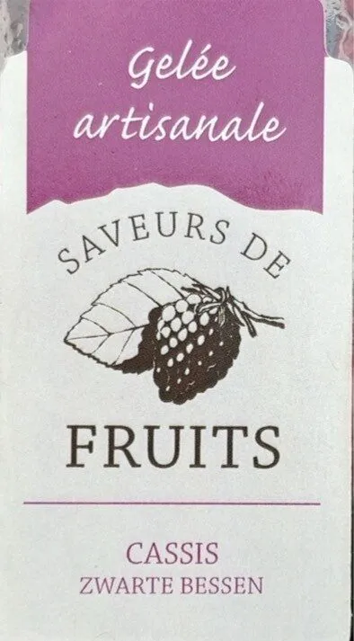 Gelée artisanale, saveurs de fruits, cassis
