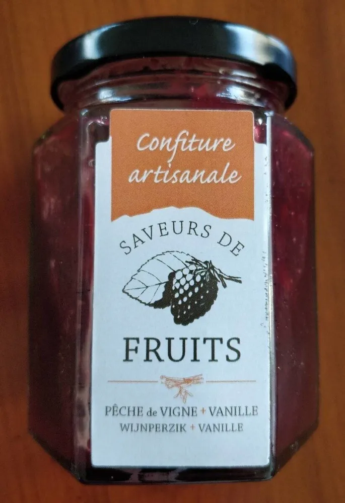 Confiture artisanale Pêche de Vigne + Vanille