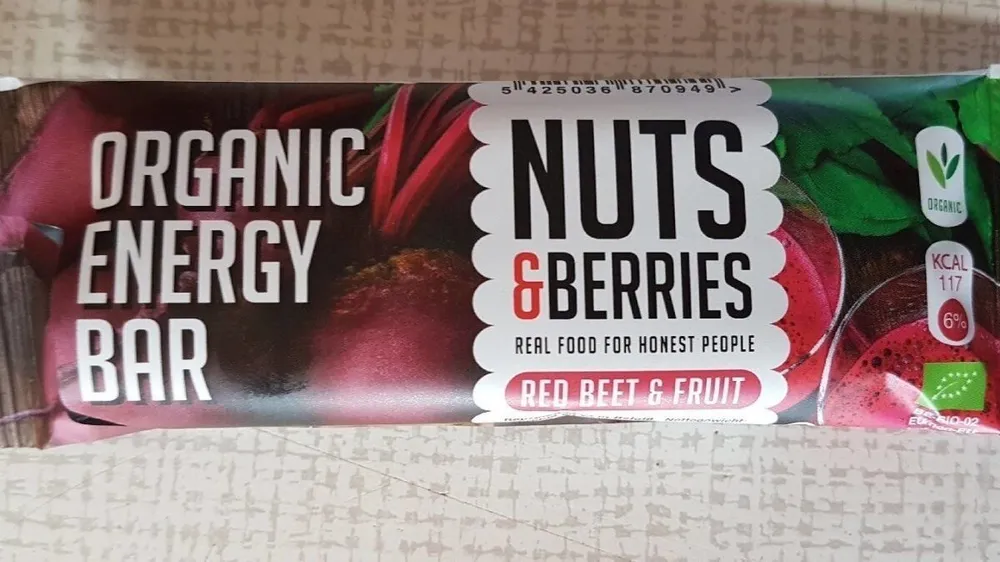 Red beet and fruit Organic energy bar