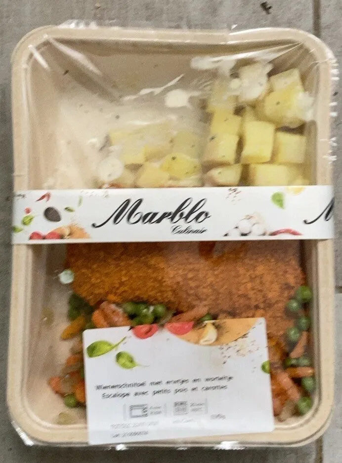 Marblo escalope avec des petits pois et carottes