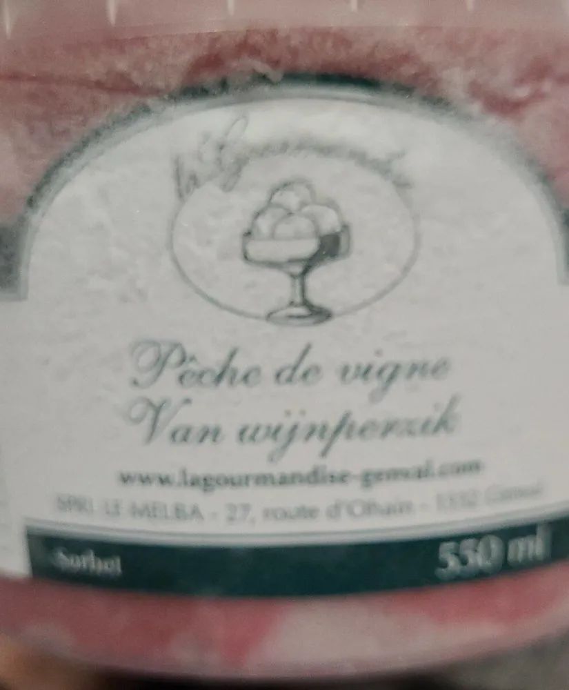 Sorbet pêche de vigne