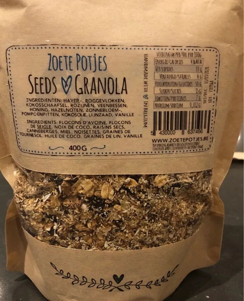 Zoete potjes seeds and granola