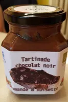 Tartinade chocolat noir, amande et noisette