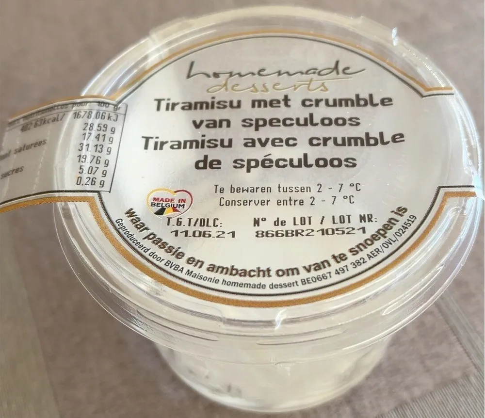 Tiramisu avec crumble de speculoos