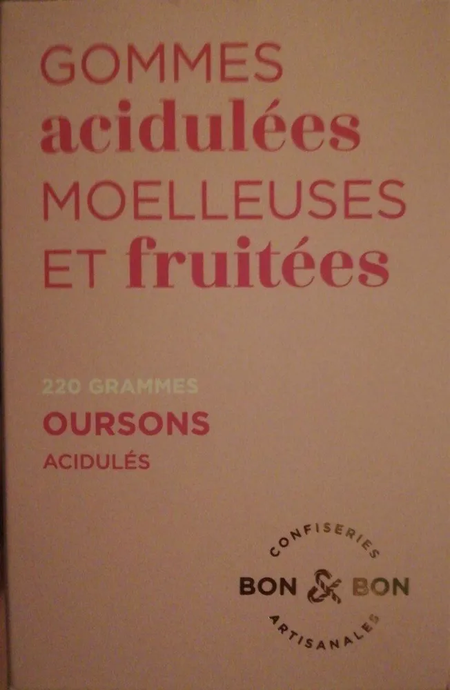 Gommes acidulées moelleuses et fruités
