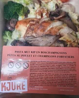 Pâtes au poulet et champignons forestiers