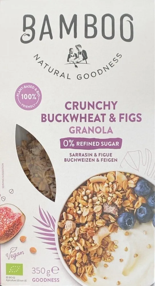 Crunchy buckwheat & figs granola