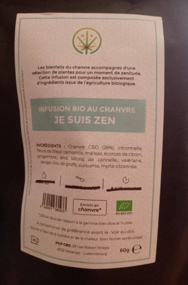 Infusion bio au chanvre