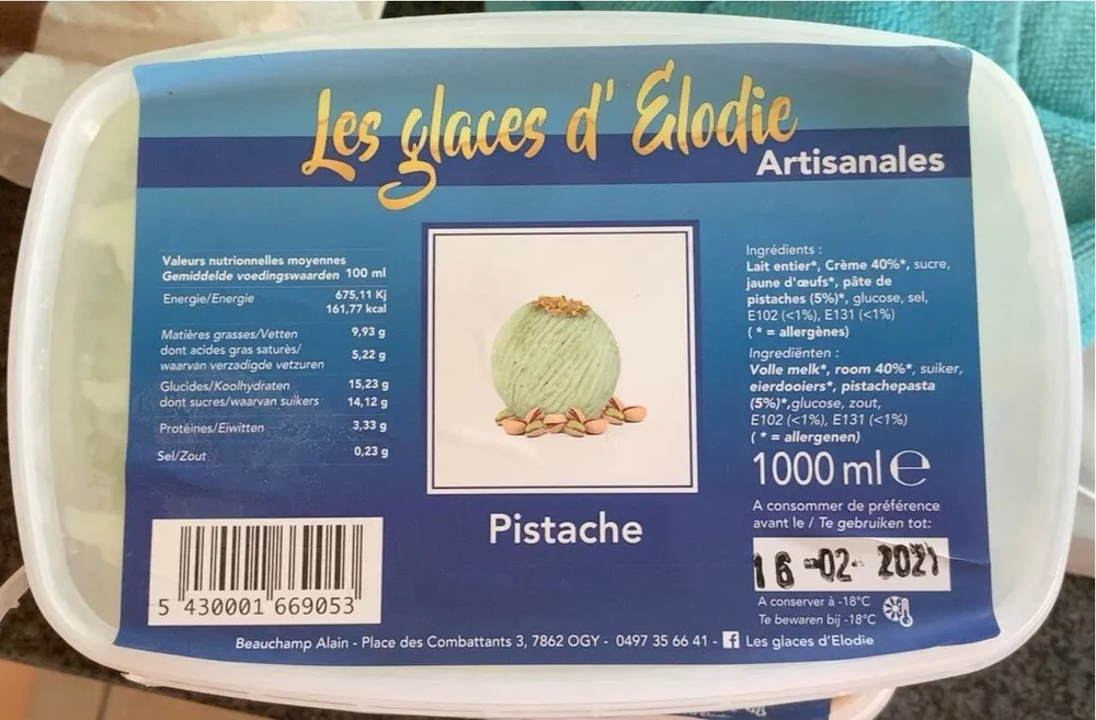 Glace artisanale pistache