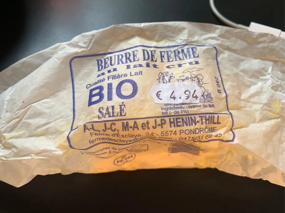 Beurre de ferme au lait cru