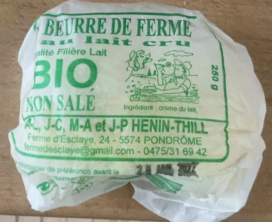 Beurre de ferme au lait cru