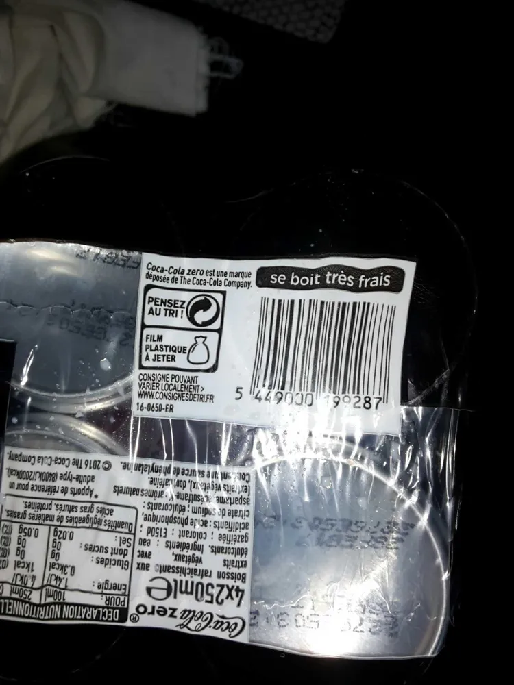 Coca colas zéro sucres 250ml