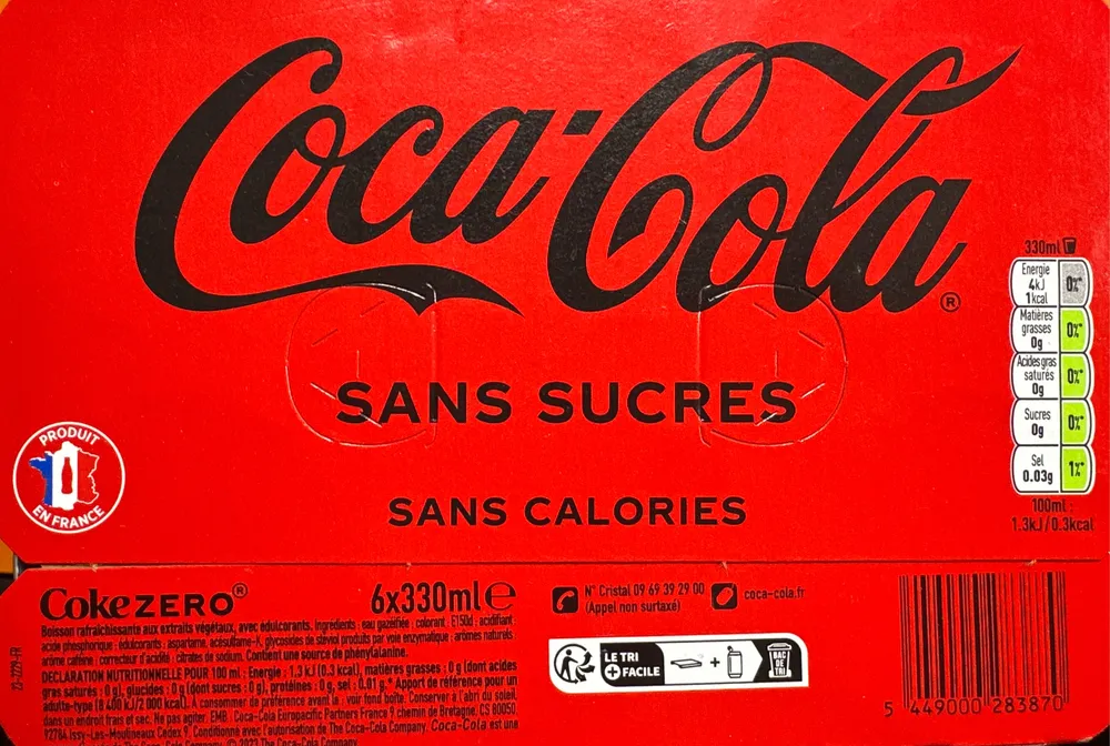 Coca-Cola Sans Sucres Sans colories